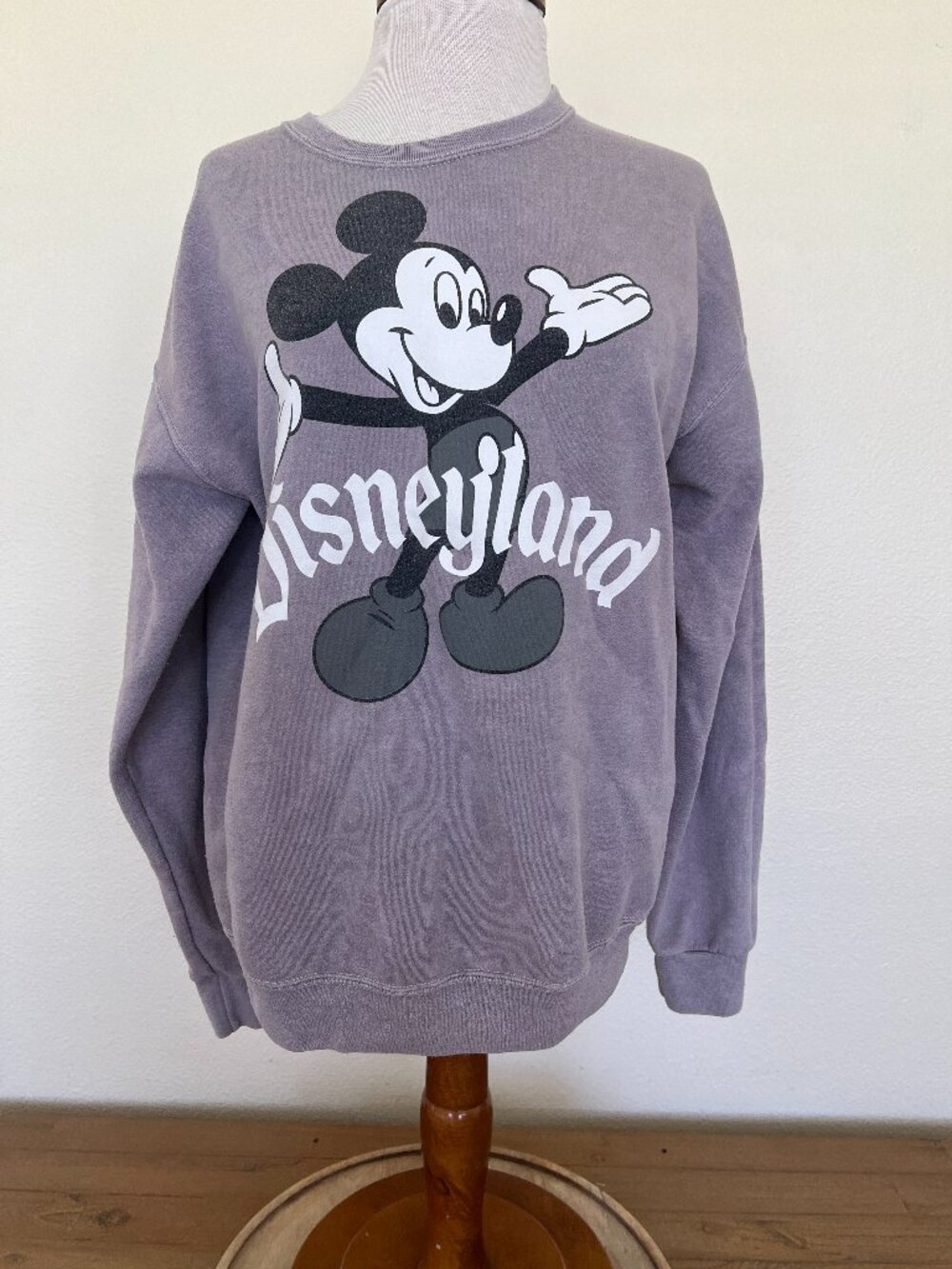 Disney Mickey Mouse Sweatshirt - Washed Light Lavender - Size Large